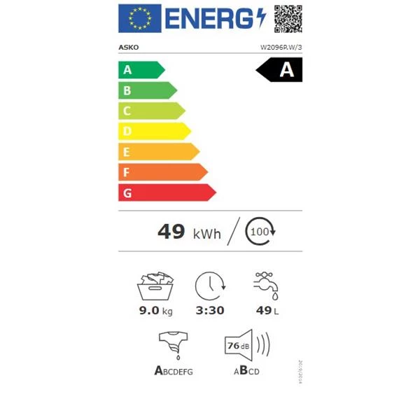 ASKO Lave-linge frontal 9KG W2096PW/3