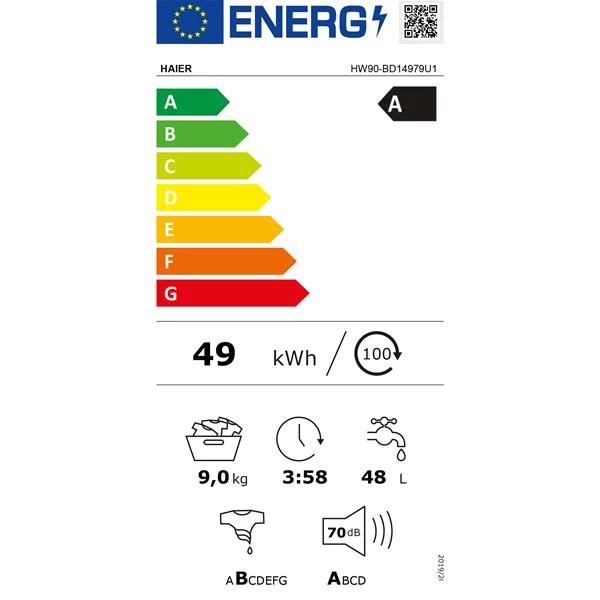 HAIER Lave-linge frontal 9KG HW90G-BD14979UFR