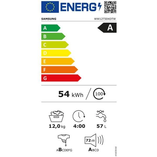 SAMSUNG Lave-linge frontal 12KG WW12T504DTW