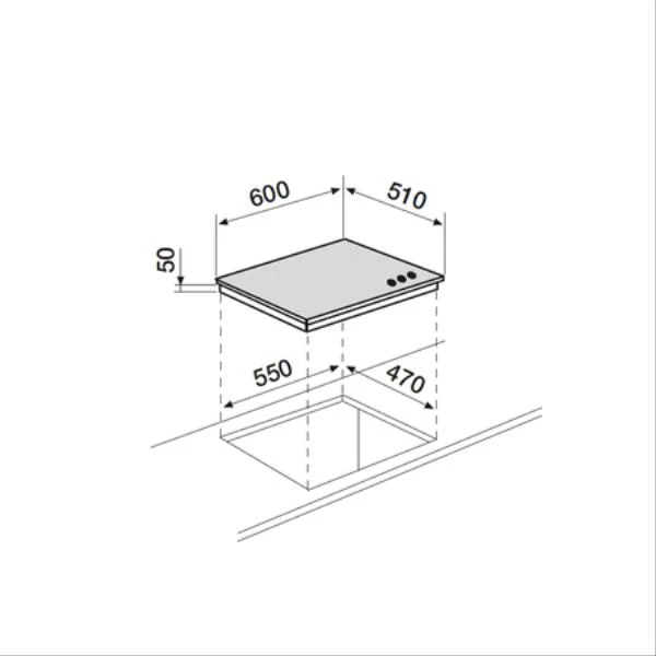 AIRLUX Table de cuisson gaz AV635HWH