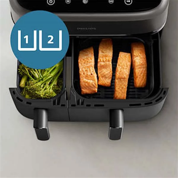 PHILIPS Friteuse à air chaud 9 L - Air fryer à double panier Série 3000 - NA351.00